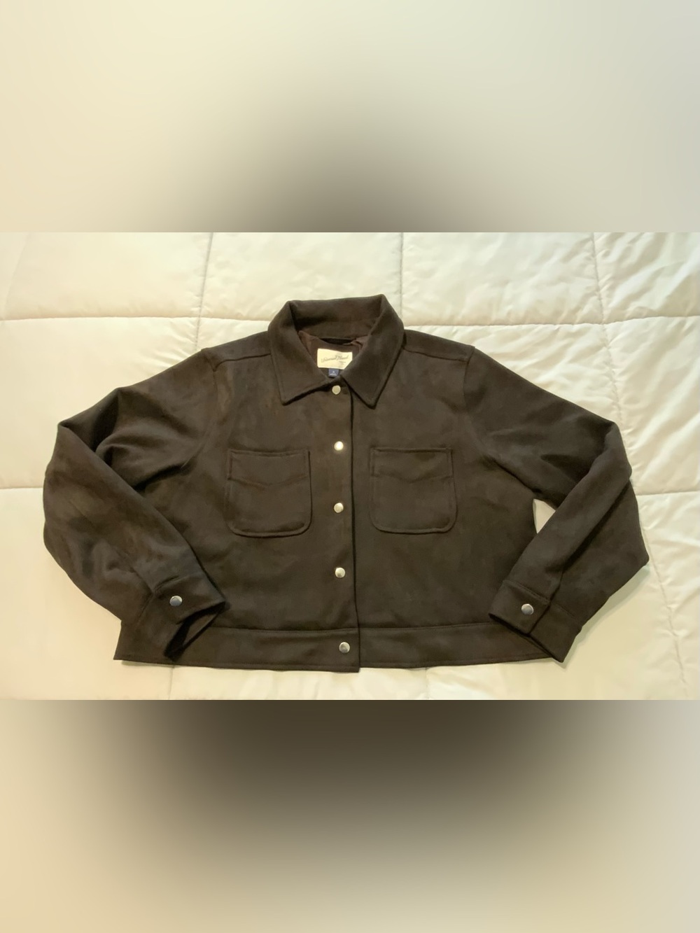 Universal Thread Chocolate Brown Snap-Front Faux Suede Lined Jacket Size XL
